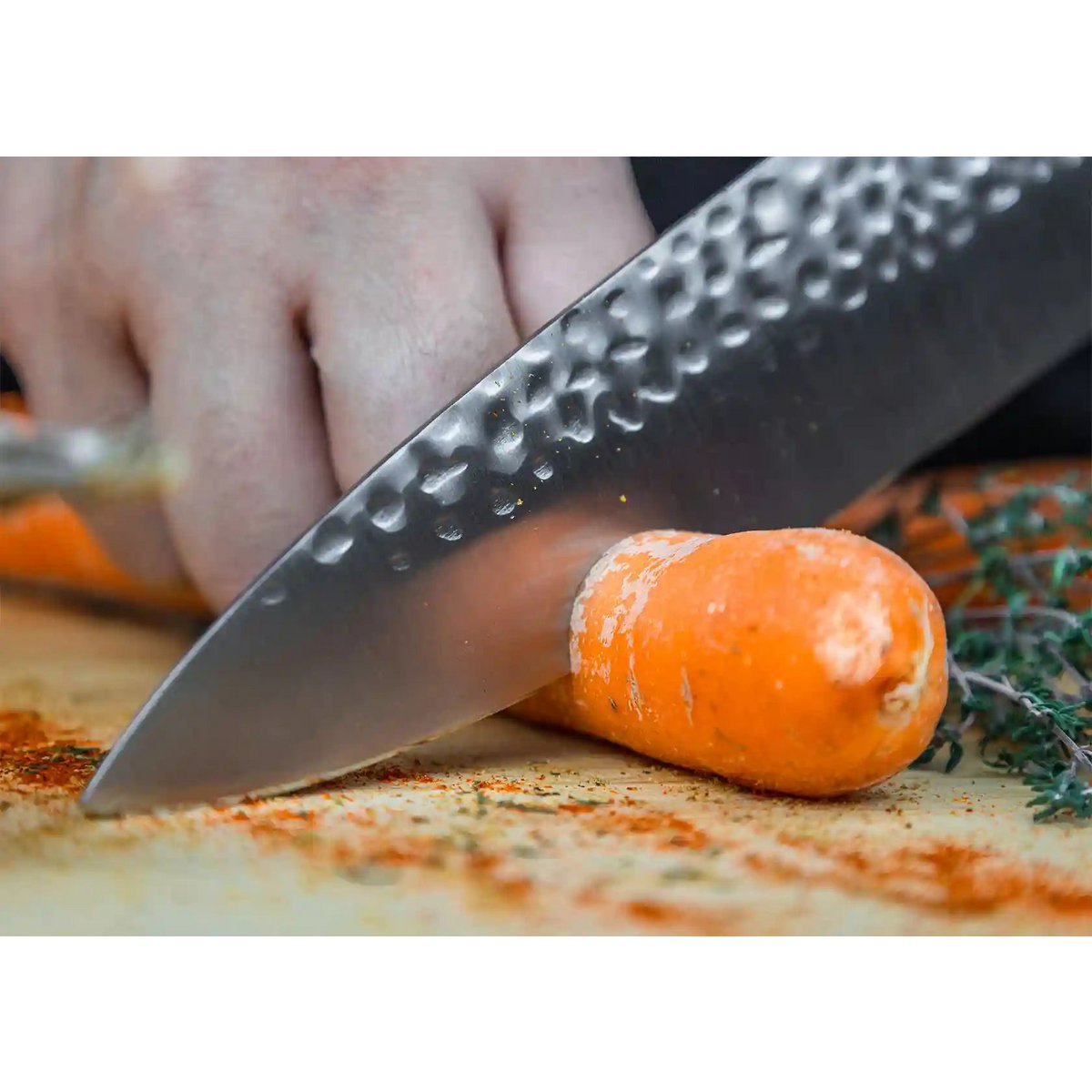 Knife - Gyuto (chef's knife) with bamboo Saya and bamboo box - 200 mm blade