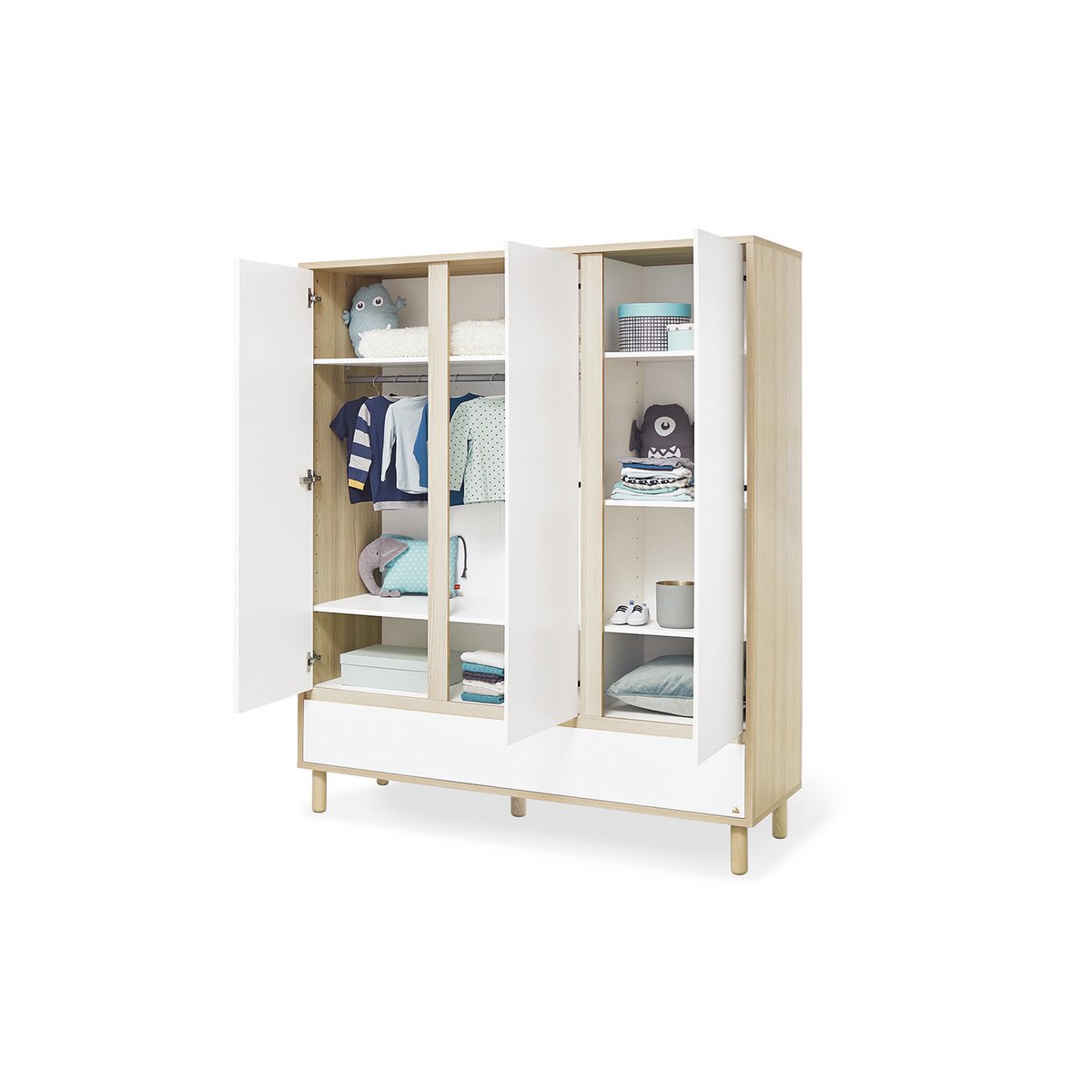 Nursery 'Flow' wide large
 3 parts: cot, wide dresser, large wardrobe
