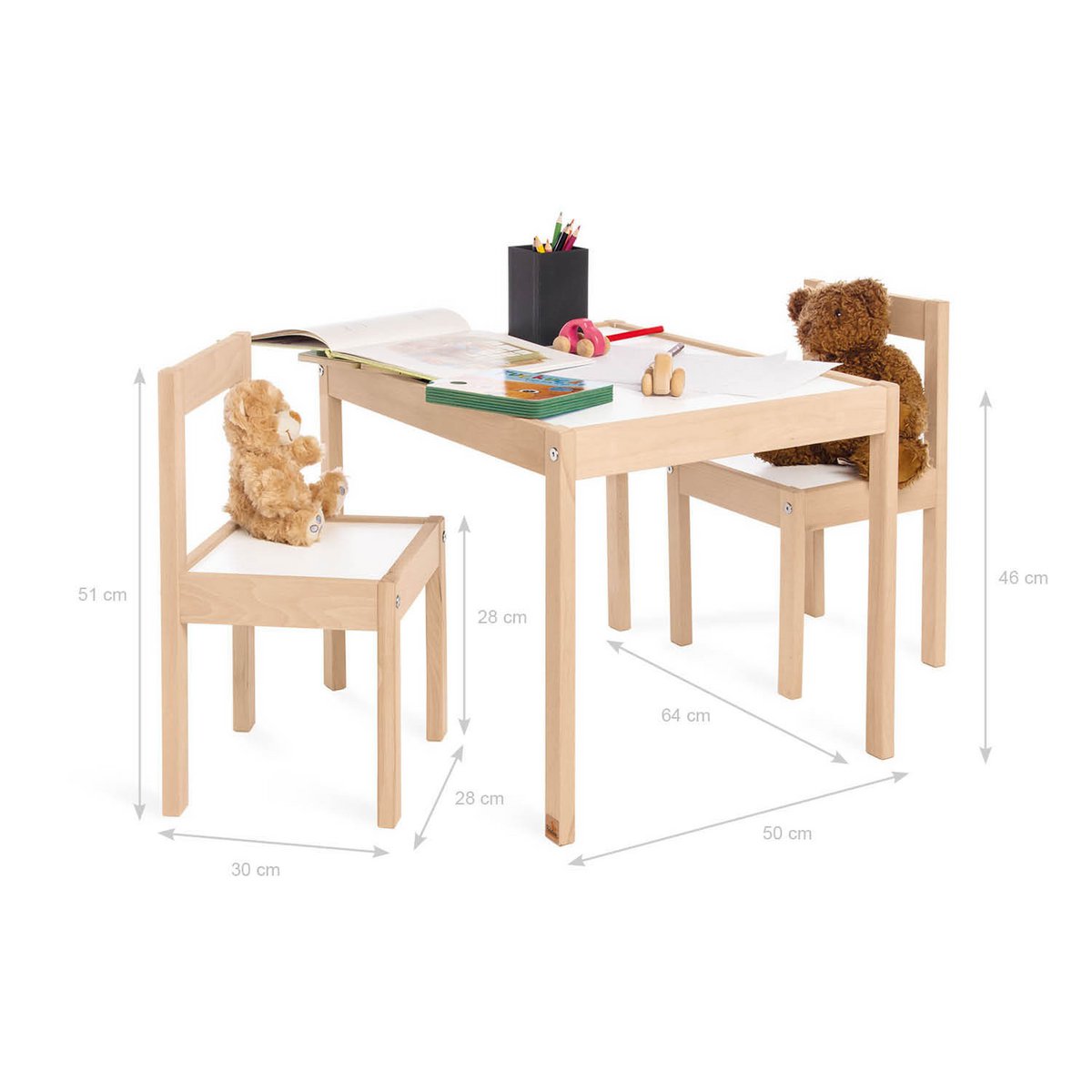Children's table and chair set 'Olaf', 3 pieces