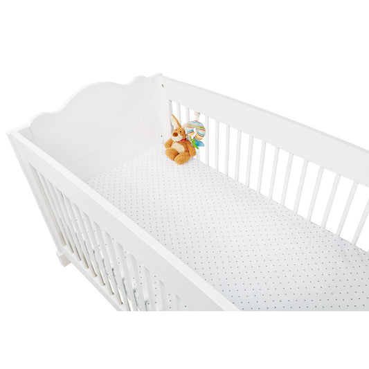 Fitted sheets for cots in twin pack 'Sternchen', jersey, grey and plain, white