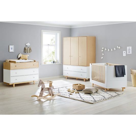 Nursery 'Boks' wide large with 3 doors
 3 parts: cot, wide chest of drawers, large wardrobe with 3 doors