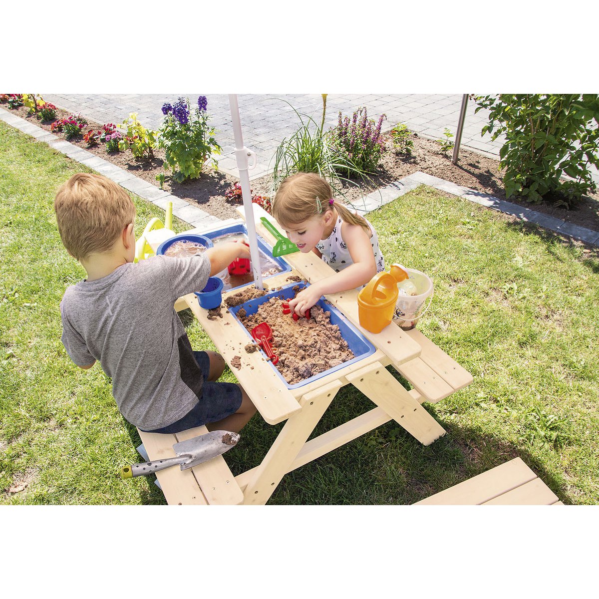 Children's picnic bench 'Matsch-Nicki für 4', natural