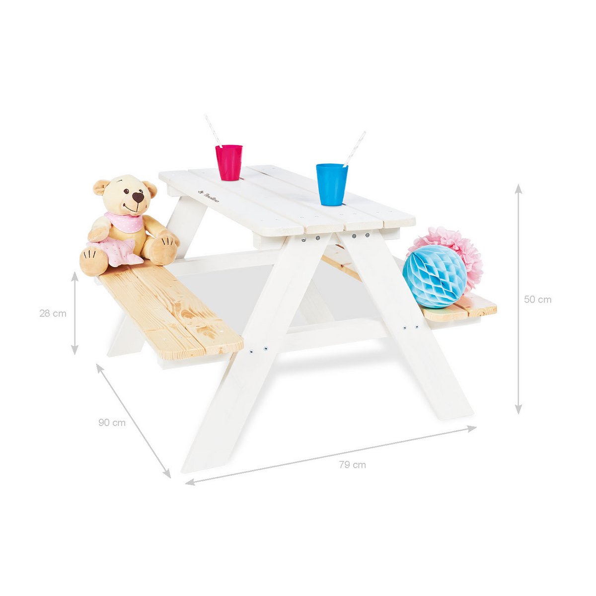 Children's picnic bench 'Nicki für 4', white