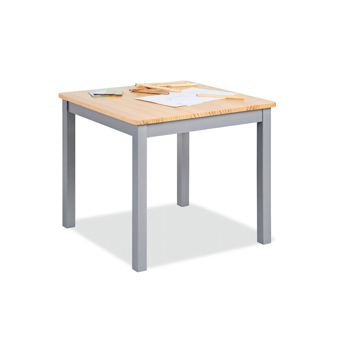 Children's table 'Fenna', grey/natural
