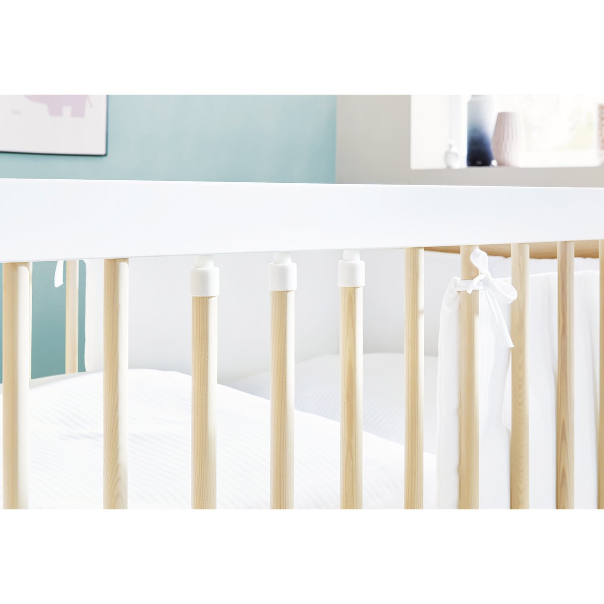 Starter set 'Round' wide 2 parts: cot, wide chest of drawers
