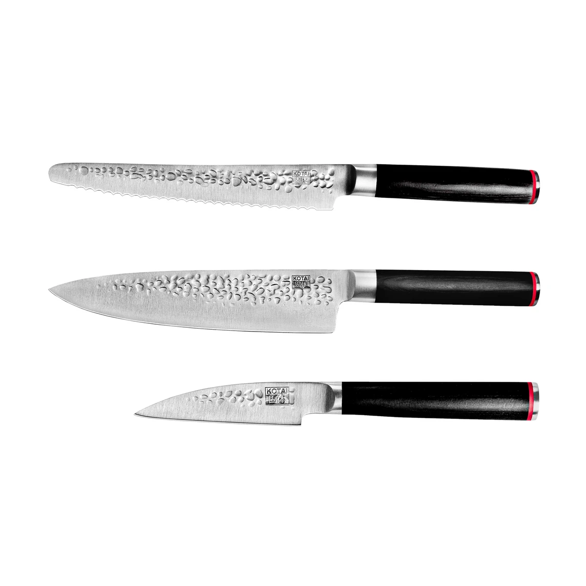 Knife Set - The Essential Set: 3 knives (paring knife + gyuto + bread knife)