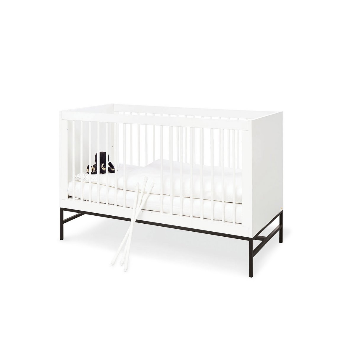 Nursery 'Steel' extra wide large
 3 parts: cot, extra wide dresser, large wardrobe