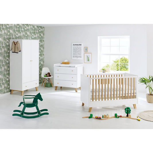 Nursery 'Pan' wide
 3 parts: cot, wide chest of drawers, 2-door wardrobe
