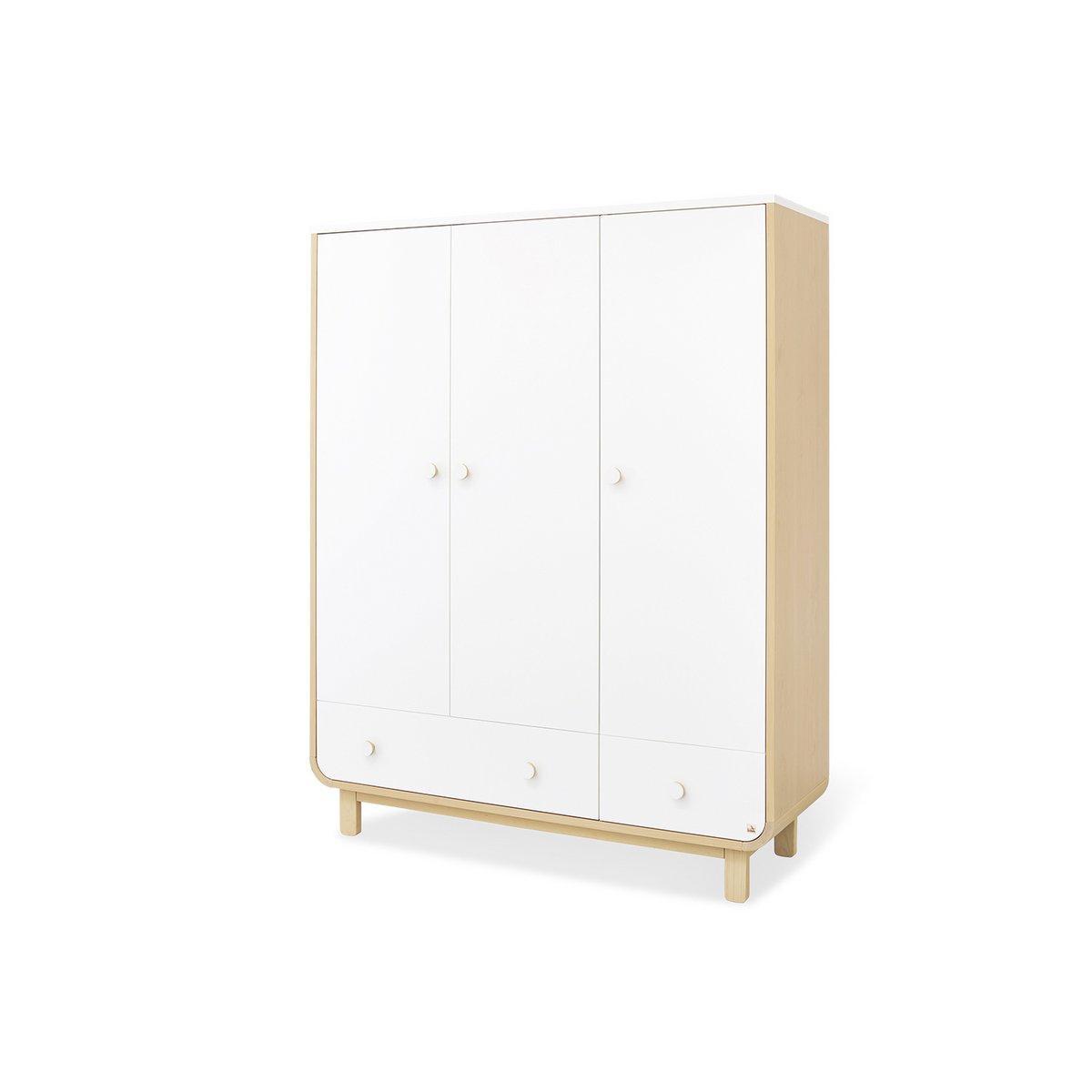 Children's room 'Round' wide large3 parts: cot bed, wide chest of drawers, large wardrobe