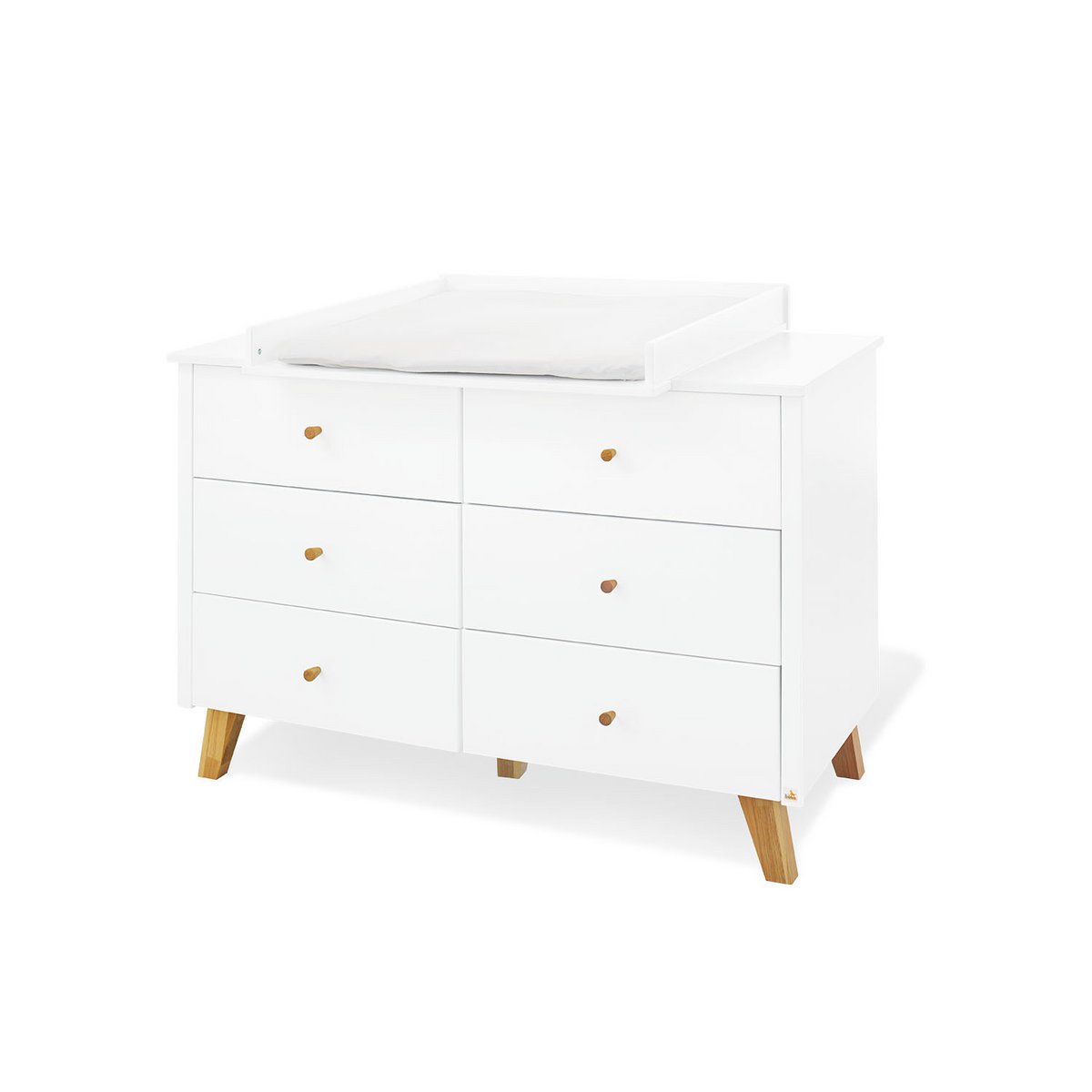 Nursery 'Hilda &amp; Pan' extra wide large, white
 3 parts: house bed, extra wide dresser, large wardrobe
