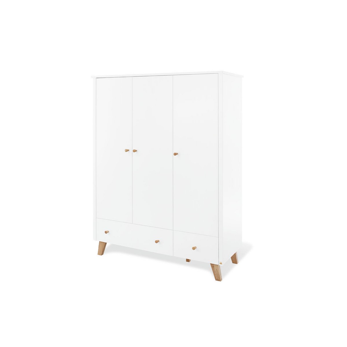 Nursery 'Hilda &amp; Pan' extra wide large, white
 3 parts: house bed, extra wide dresser, large wardrobe