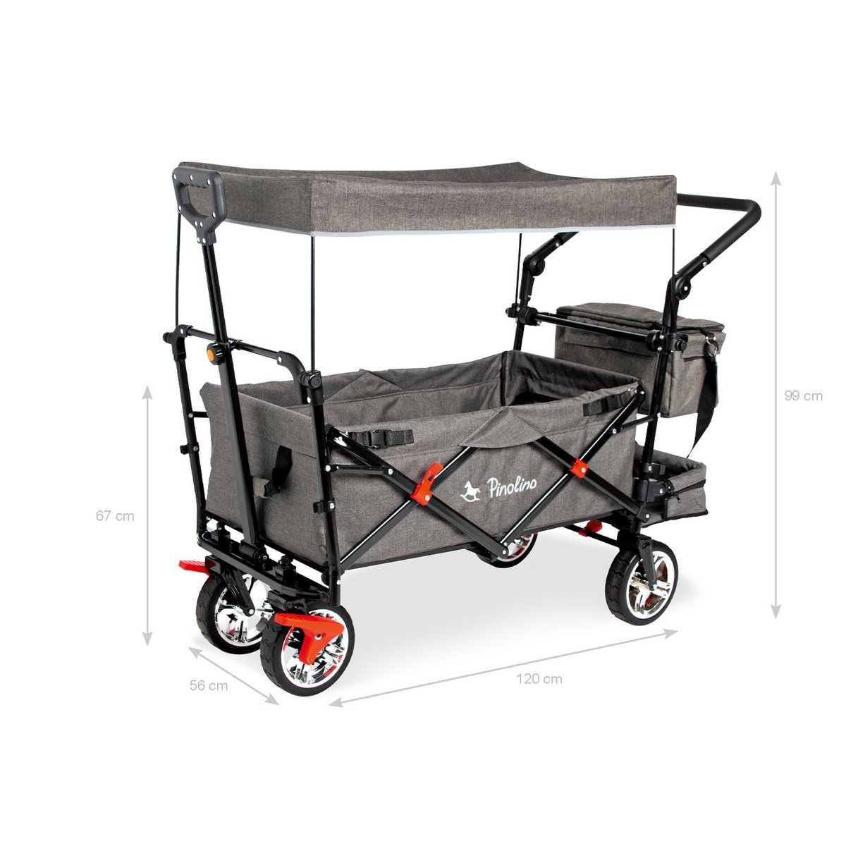 Folding handcart 'AddPlus' with brake, mottled grey tones