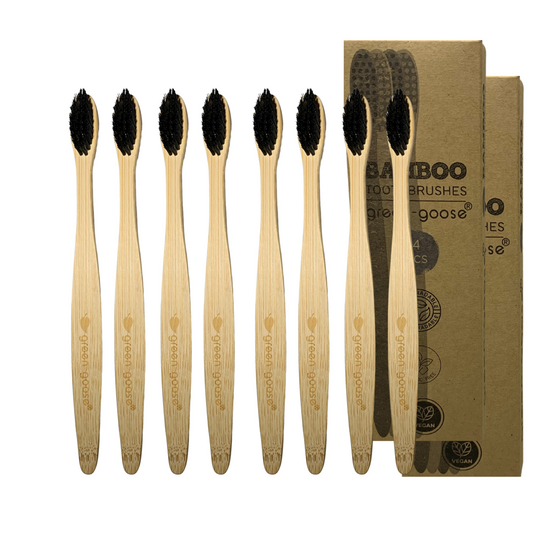 green-goose Bamboo Toothbrushes | 8 Pieces | Hard