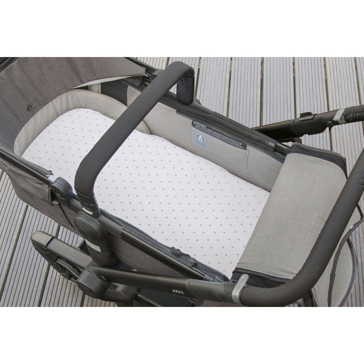 Fitted sheets for cribs, side beds and prams in twin pack, jersey, grey
