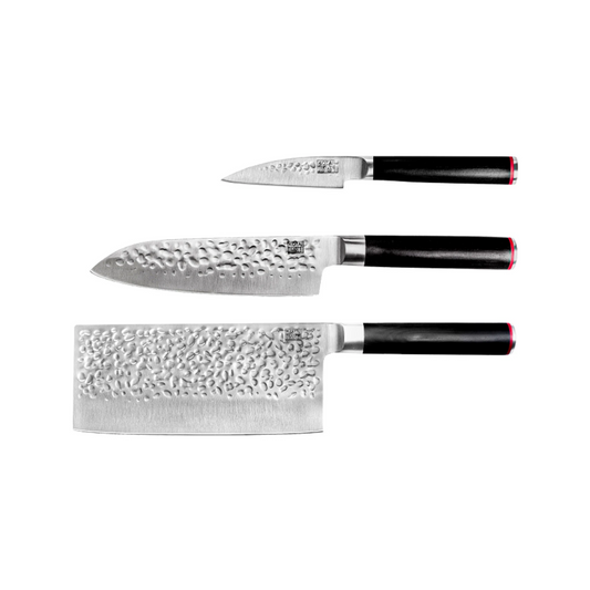 Knife set - The Asian Set: 3 knives (peeler + santoku + chopping knife)