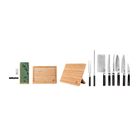 Knife and kitchen accessory set - The complete set Deluxe Edition (C): 6 knives + 5 accessories