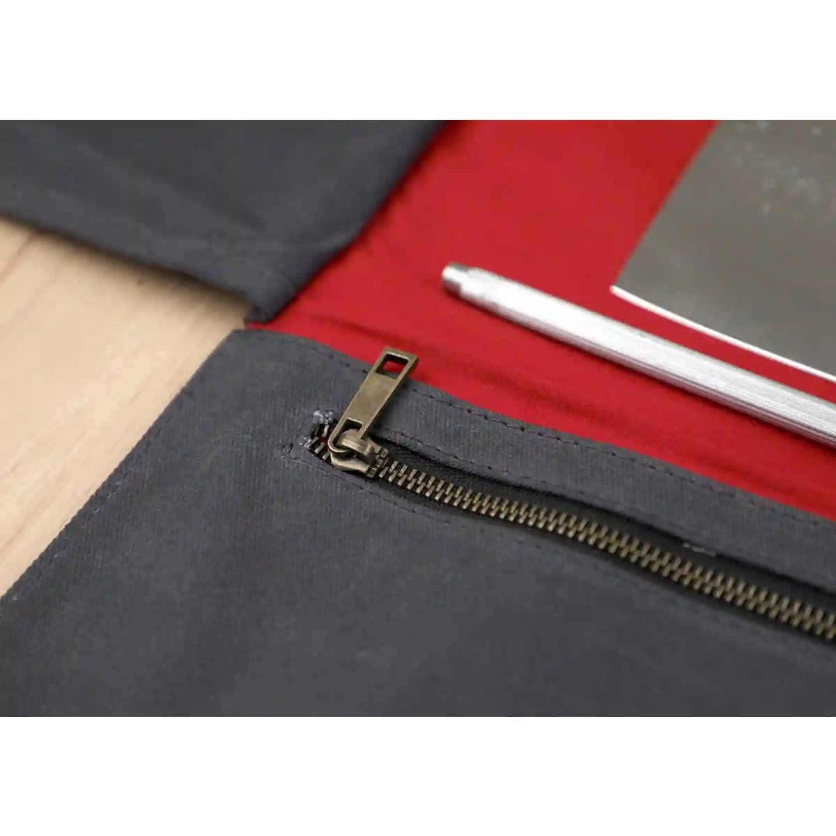 Kitchen Accessories - KOTAI Roll Up Knife Pouch - Top Grain Leather &amp; Waxed Canvas (8 Knives + Accessories)