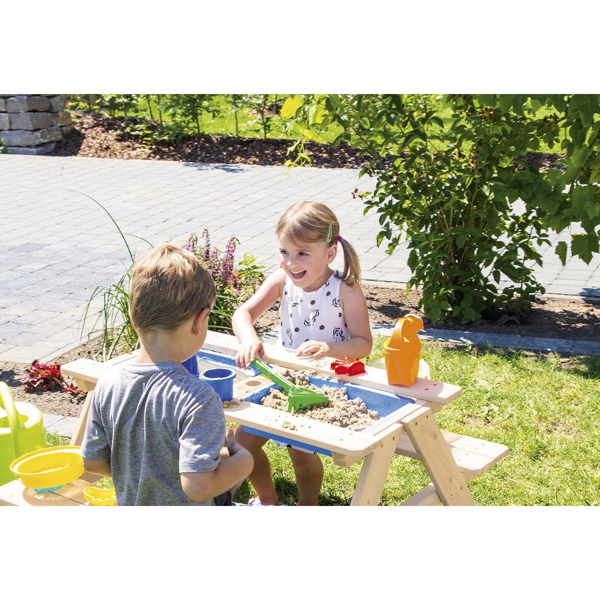 Children's picnic bench 'Matsch-Nicki für 4', natural