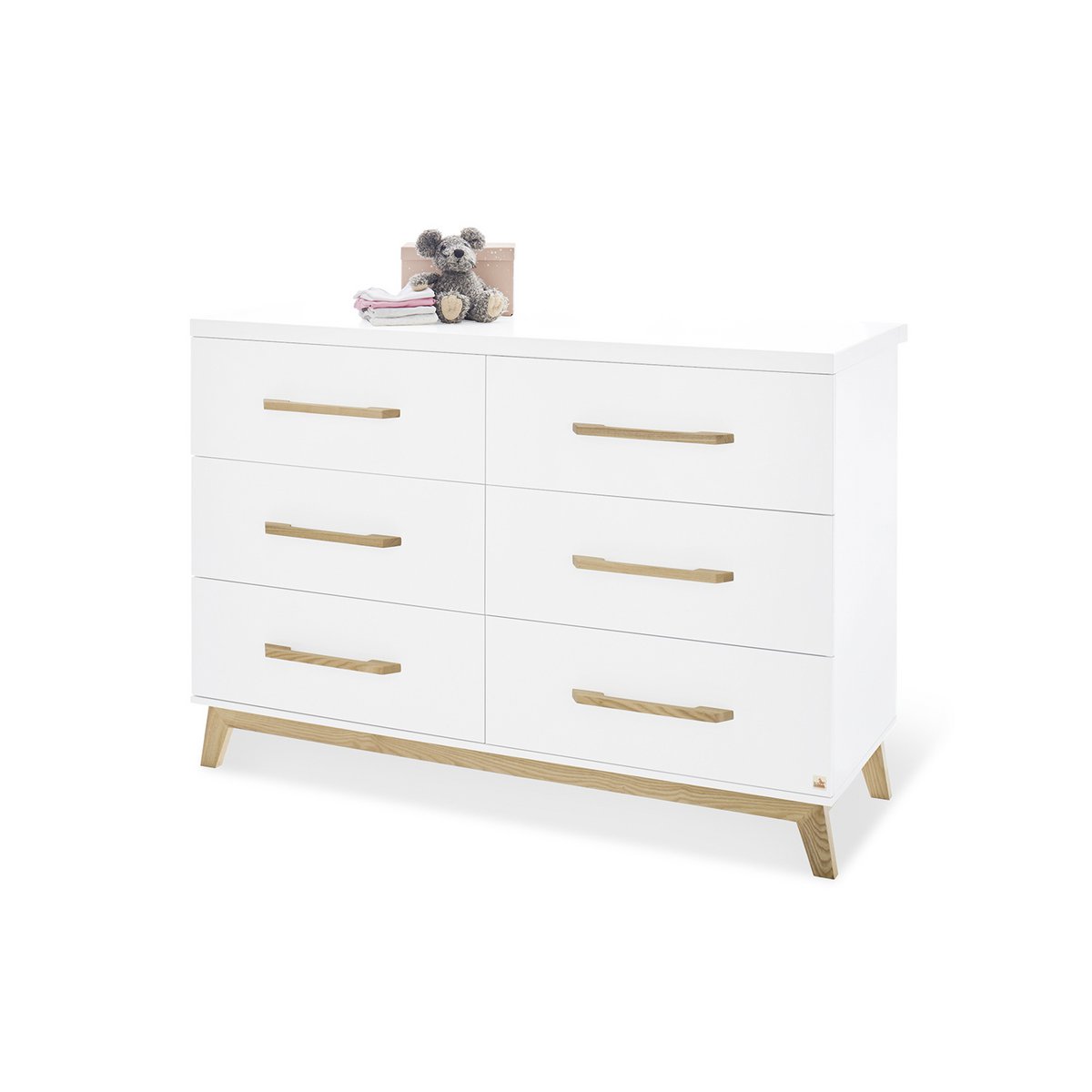 Nursery 'Hilda &amp; Riva' extra wide large, white
 3 parts: cot, extra wide dresser, large wardrobe