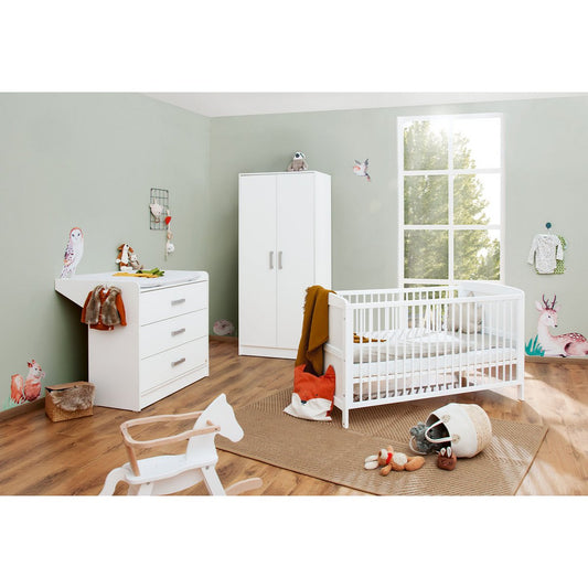 Nursery 'Viktoria' wide
 3 parts: cot, wide chest of drawers, 2-door wardrobe