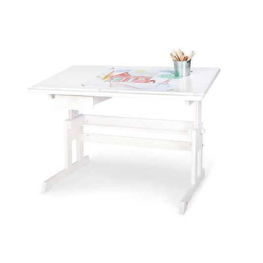 Children's desk 'Lena', white glazed