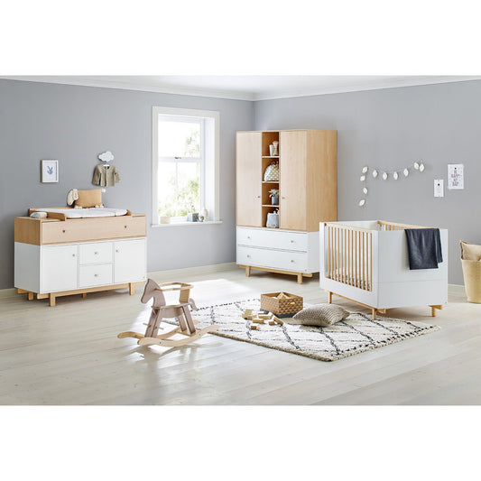 Nursery 'Boks' extra wide large
 3 parts: cot, extra wide dresser, large wardrobe