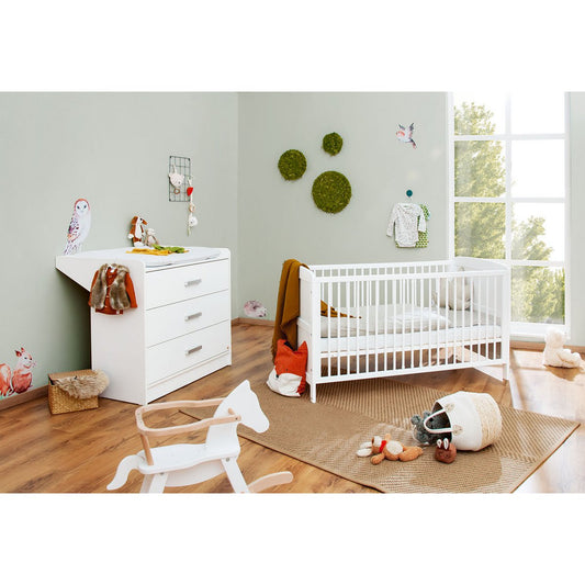 Starter set 'Viktoria' wide 2-piece: cot bed, wide chest of drawers