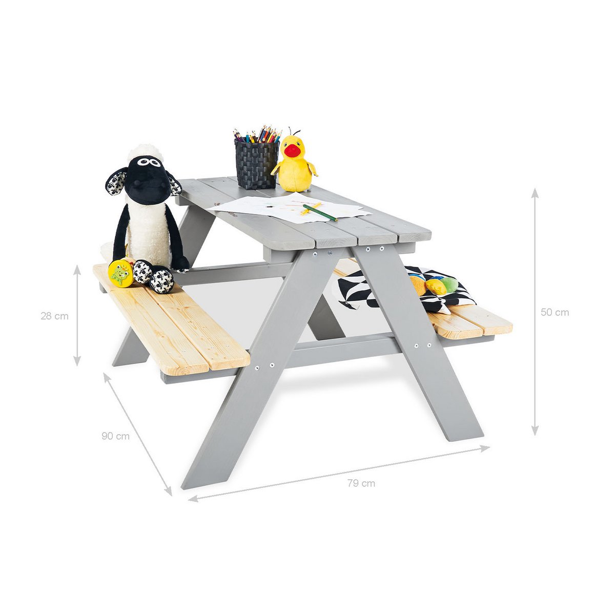 Children's picnic bench 'Nicki für 4', gray