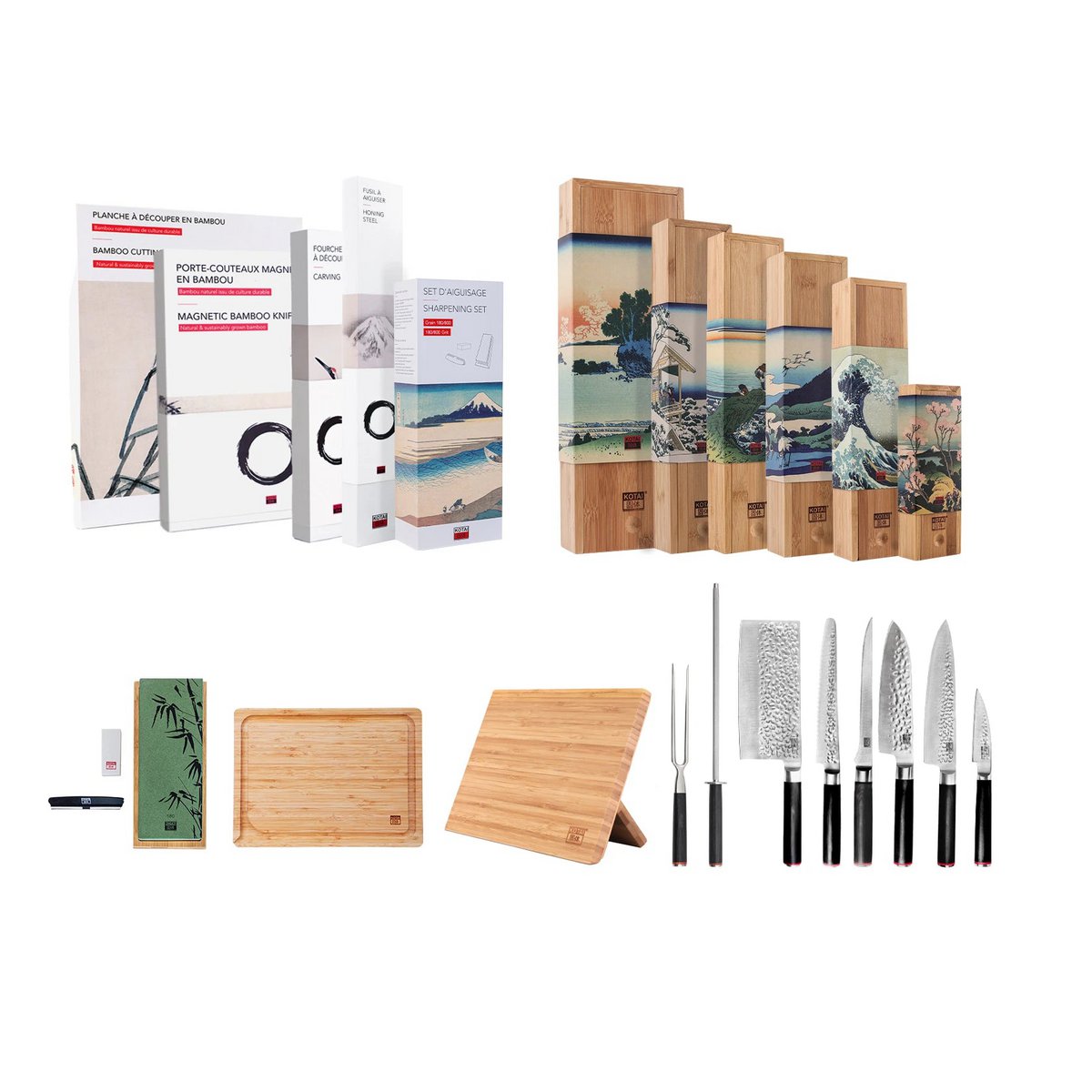 Knife and kitchen accessory set - The complete set Deluxe Edition (C): 6 knives + 5 accessories