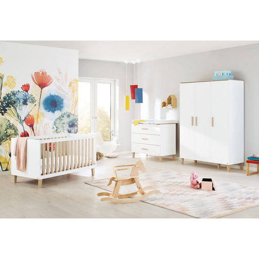 Nursery 'Lumi' wide large
 3 parts: cot, wide dresser, large wardrobe