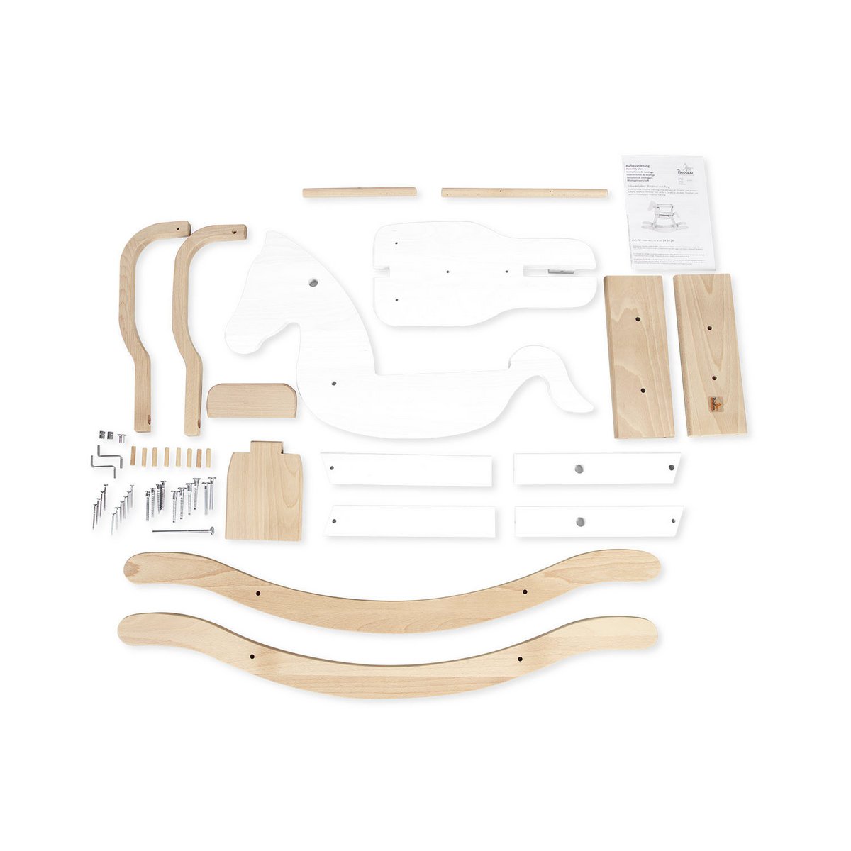Rocking horse 'Pinolino' with ring, white/natural