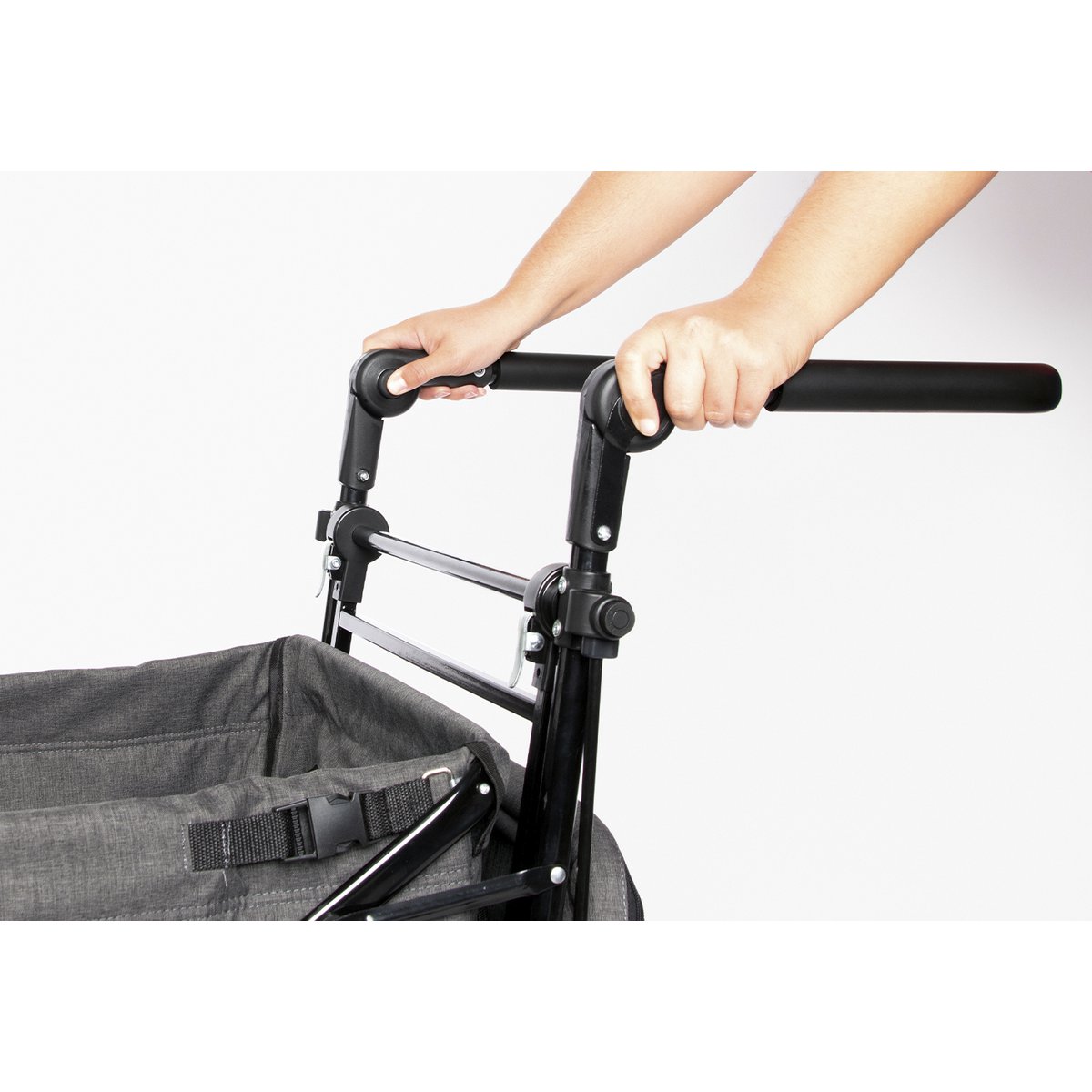 Folding handcart 'AddPlus' with brake, mottled grey tones
