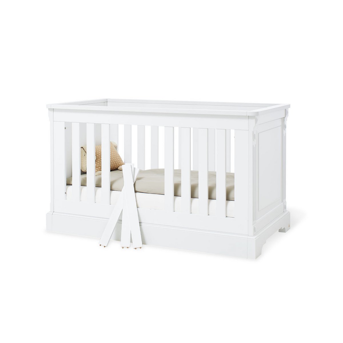 Nursery 'Emilia' wide, incl. wall shelf
 4 parts: bed, wide chest of drawers, 2-door wardrobe, wall shelf
