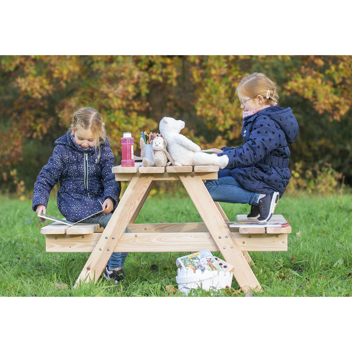 Children's picnic bench 'Nicki für 4 Maxi' natural