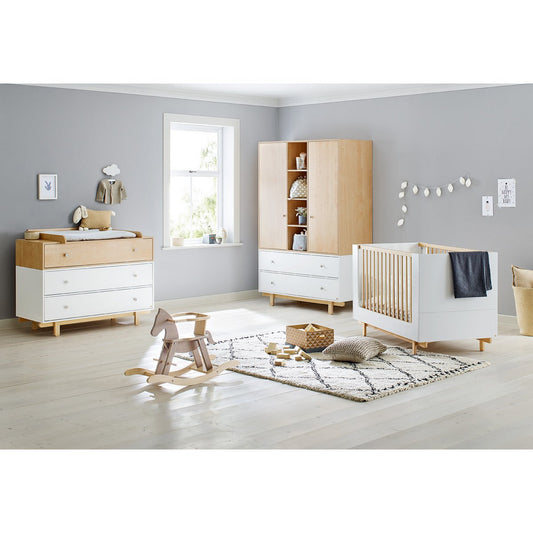 Nursery 'Boks' wide large
 3 parts: cot, wide dresser, large wardrobe
