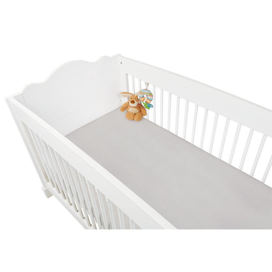 Fitted sheet for cot, jersey, grey