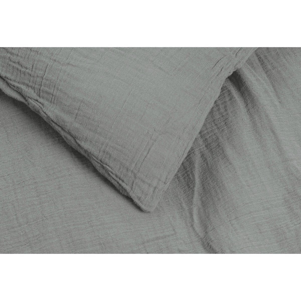 Muslin duvet cover set for cot, grey, 2-piece