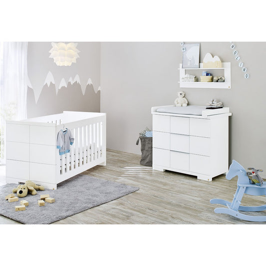 Starter set 'Polar' wide
 2 parts: cot, wide chest of drawers