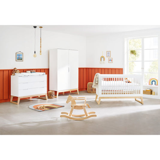 Nursery 'Brug' wide
 3 parts: cot, wide chest of drawers, 2-door wardrobe