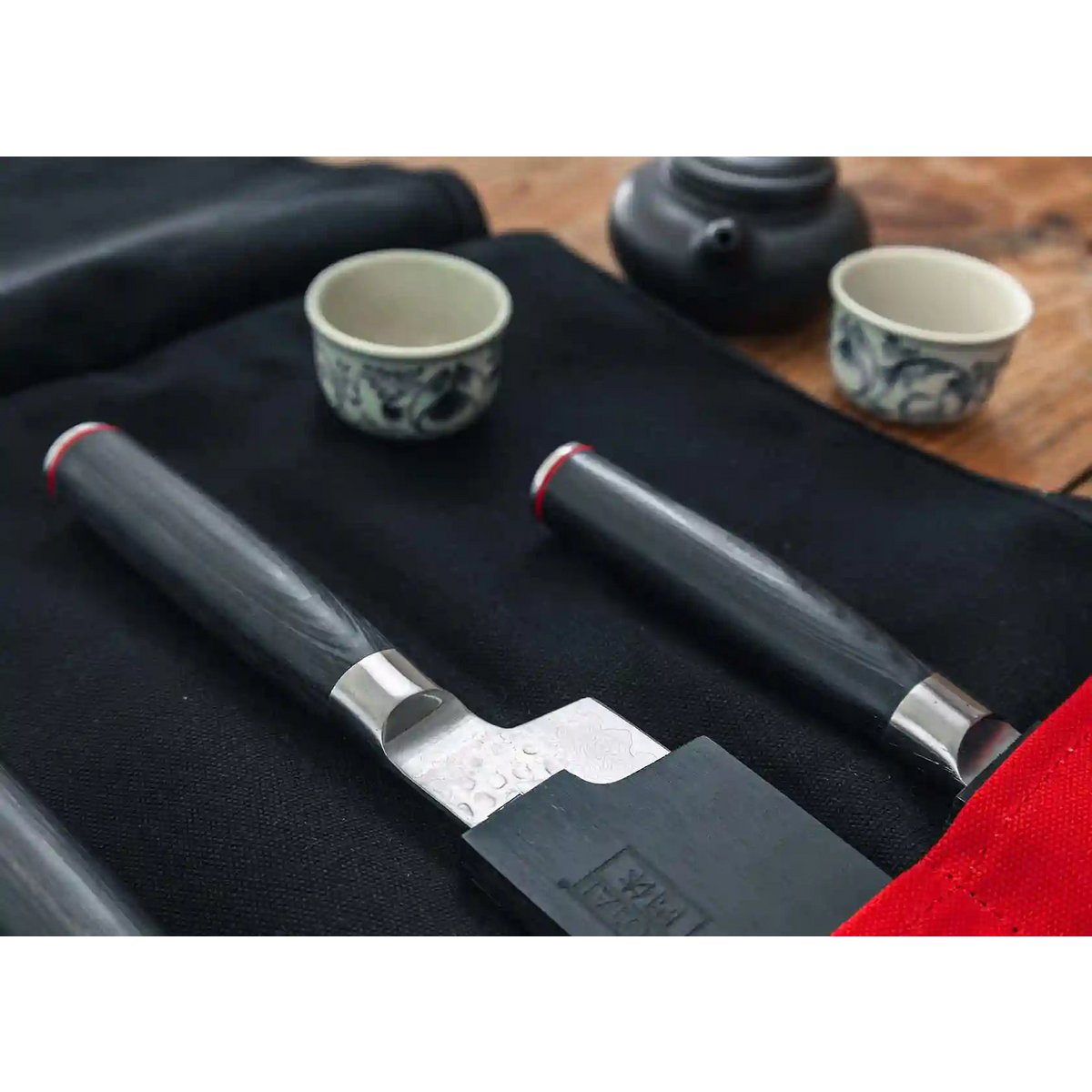 Kitchen Accessories - KOTAI Knife Roll Bag - 100% Cotton (7 Slots for 6 Knives and a Sharpening Steel)