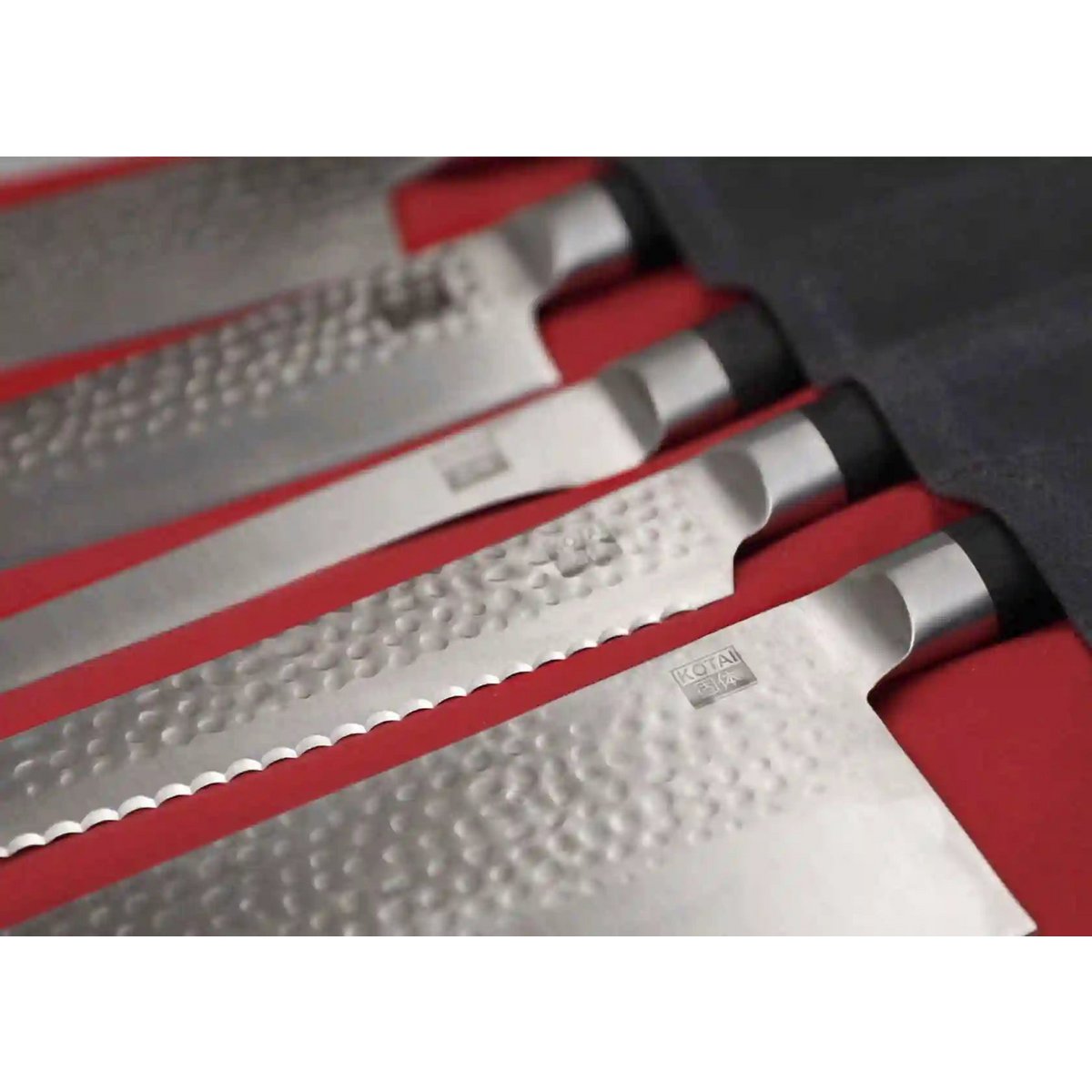 Kitchen Accessories - KOTAI Roll Up Knife Pouch - Top Grain Leather &amp; Waxed Canvas (8 Knives + Accessories)